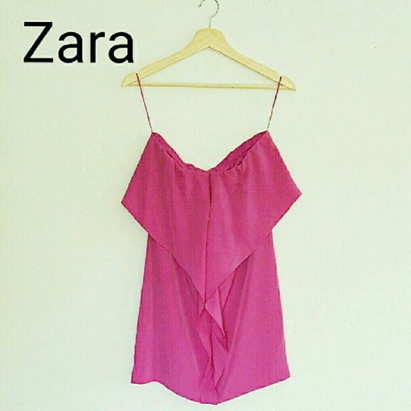 Zara Strapless Dress Ruffle Detail SIZE MEDIUM - Picture 4 of 5